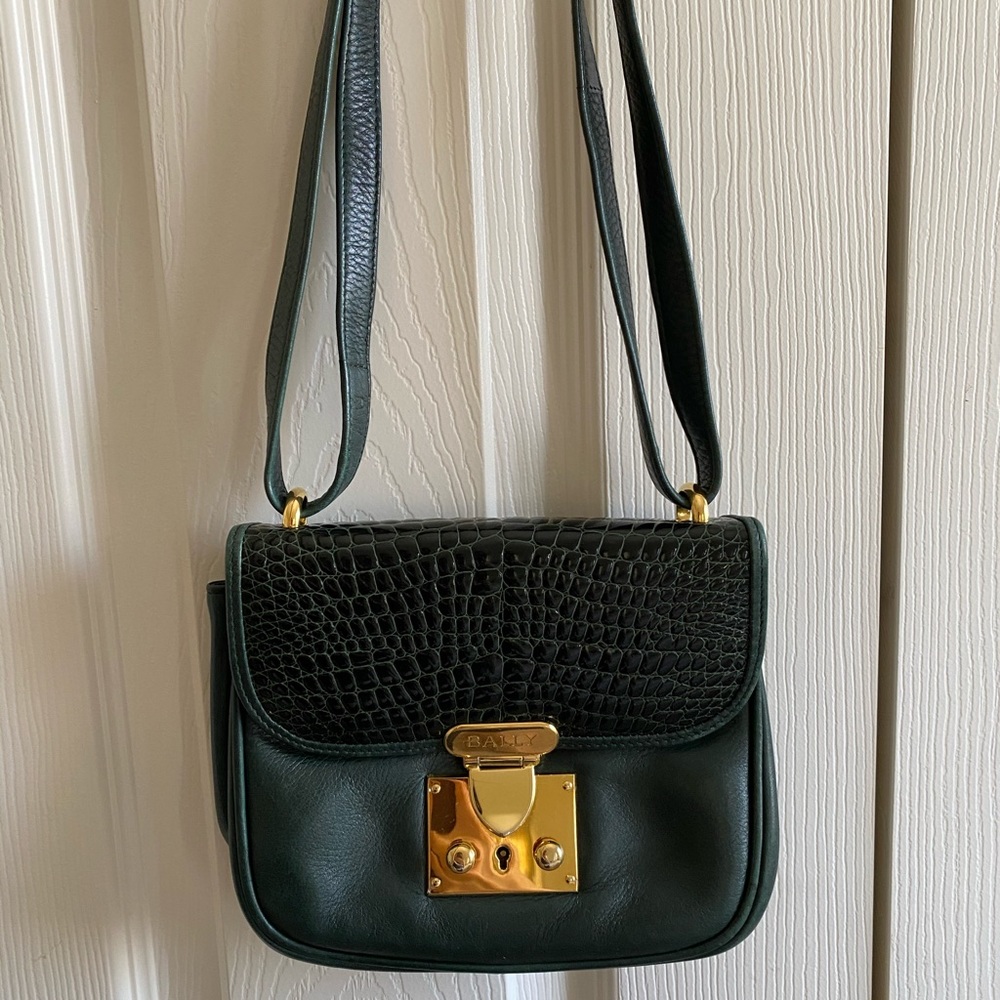 Bally Green Leather Crossbody Bag